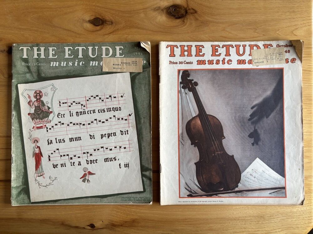 The Etude Music Magazine (2) Vintage May 1946 & Oct 1948 Sheet Music Stories